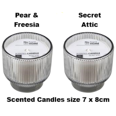 Scented Candle in Round Grey Glass Container 